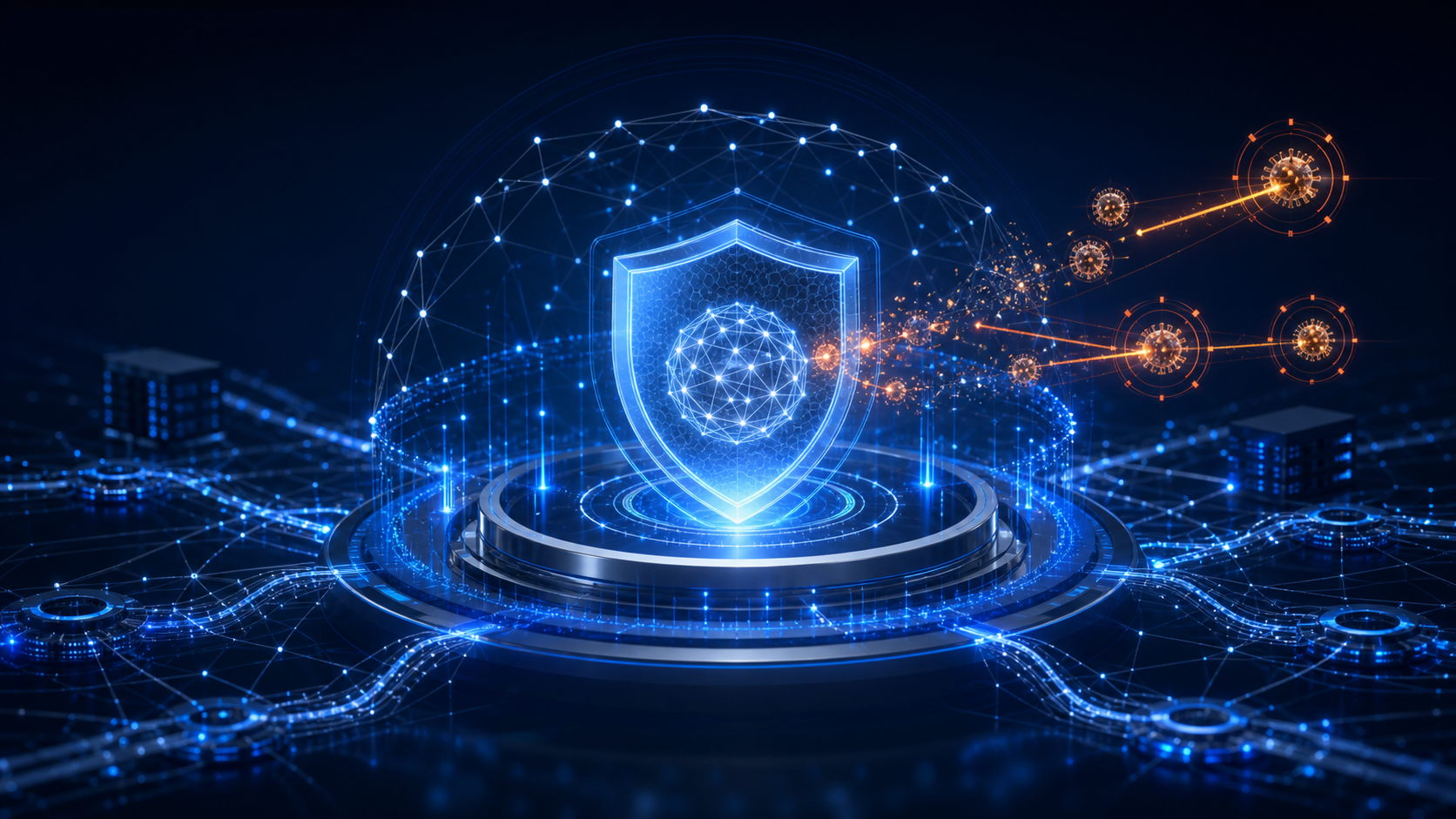 Adaptive cybersecurity shield containing AI-enabled threats