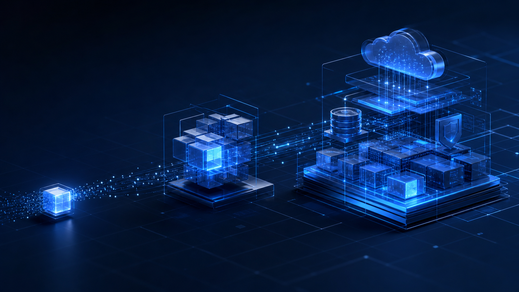 Modular cloud and software infrastructure expanding from a startup core